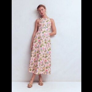 NWT BODEN Silvia Boned Bodice Maxi Dress in French Pink Delicate Blossom